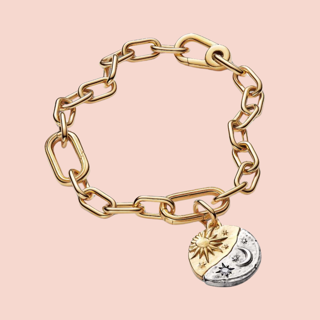 Charm medallón luna y sol