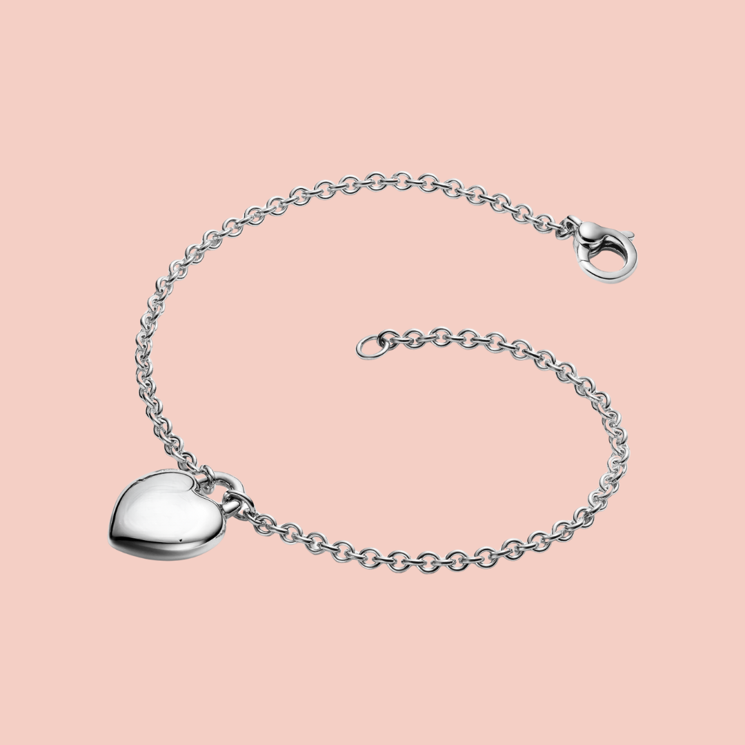 Pulsera con corazón plata