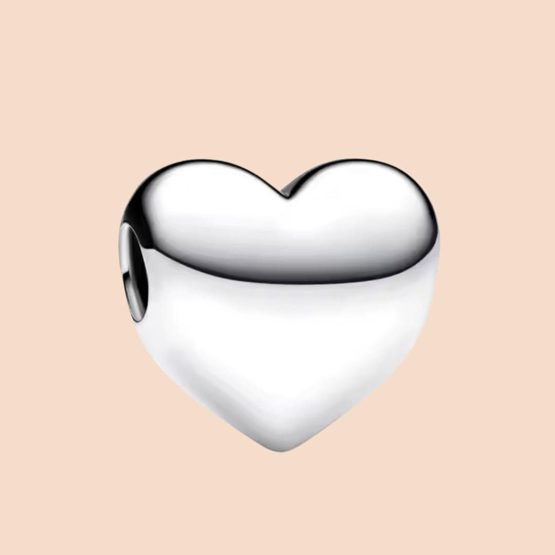 Charm corazón plata grande