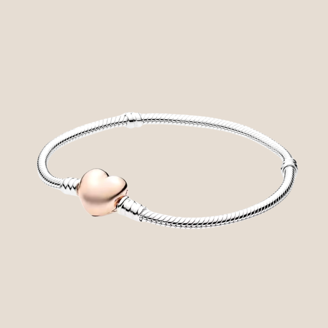 Pulsera corazón oro rosa