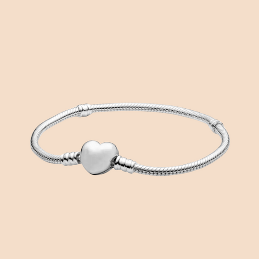 Pulsera corazón plata