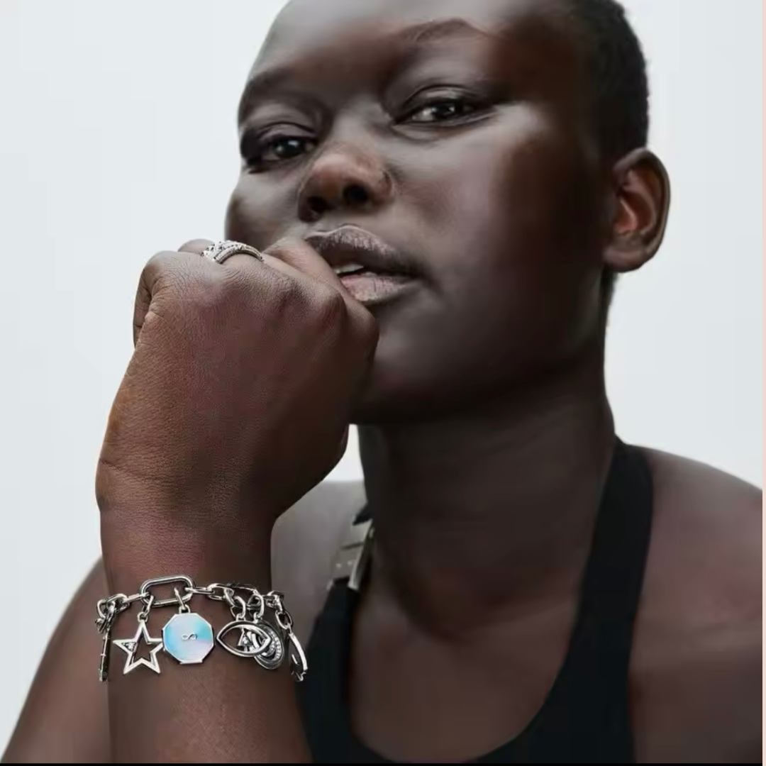 Pulsera tres eslabones plata