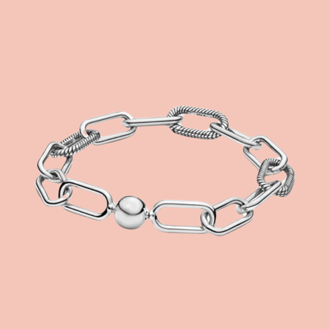 Pulsera tres eslabones plata