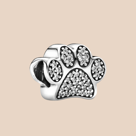 Charm huella de perro con piedras