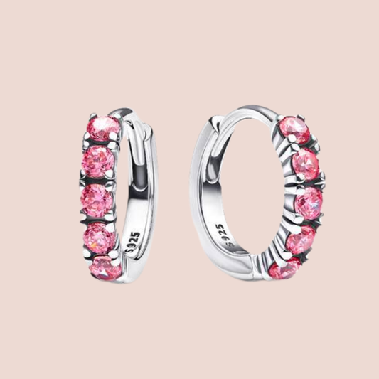 Arracadas mini con piedras rosa