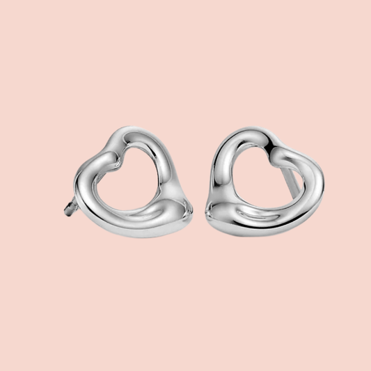 Aretes corazones plata