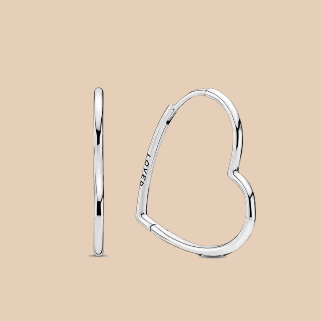 Arracadas corazón grandes leyenda loved