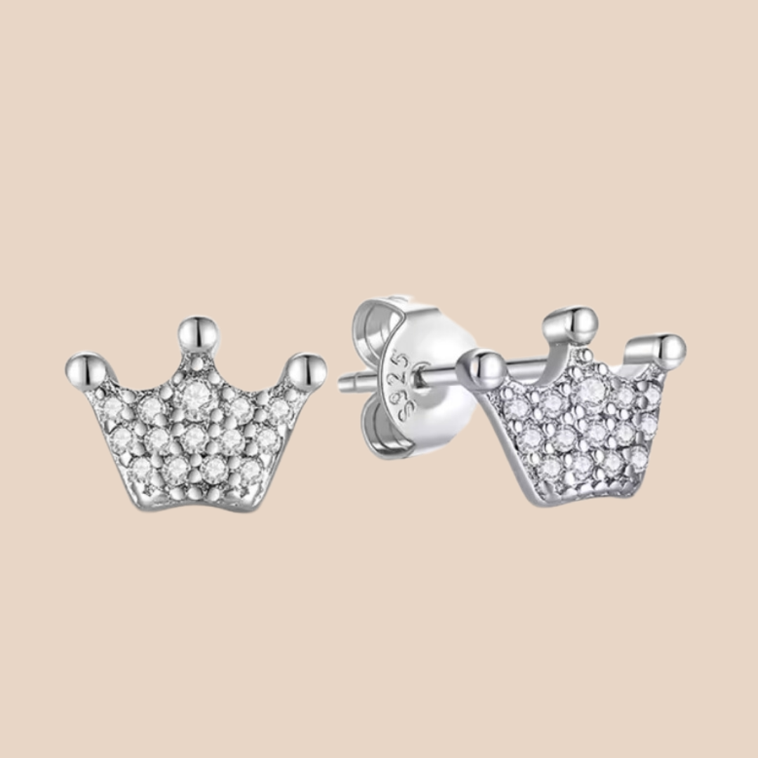 Aretes coronas plata