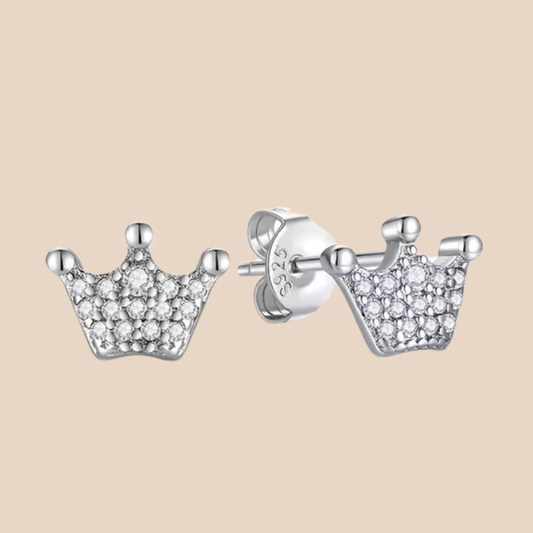 Aretes coronas plata