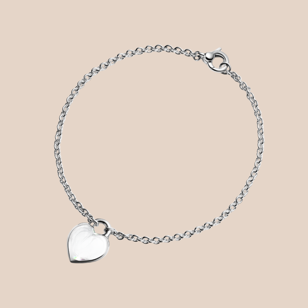 Pulsera con corazón plata