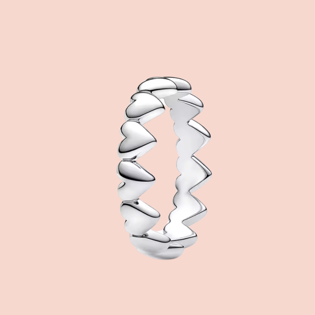 Anillo corazones plata