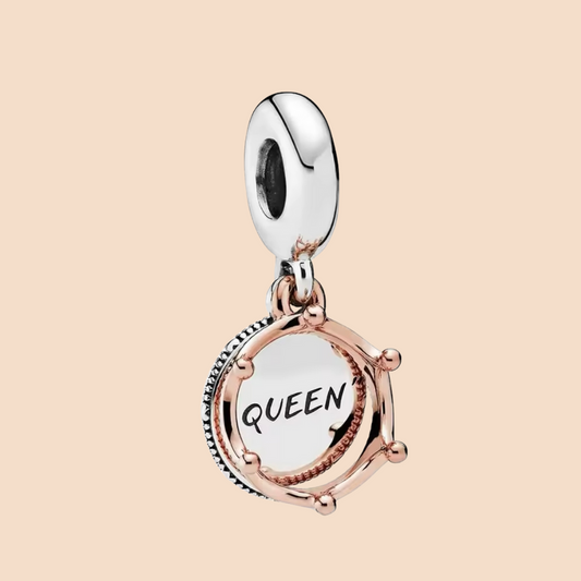 Charm Queen con corona oro rosa colgante