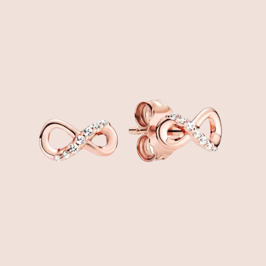 Aretes infinitos oro rosa