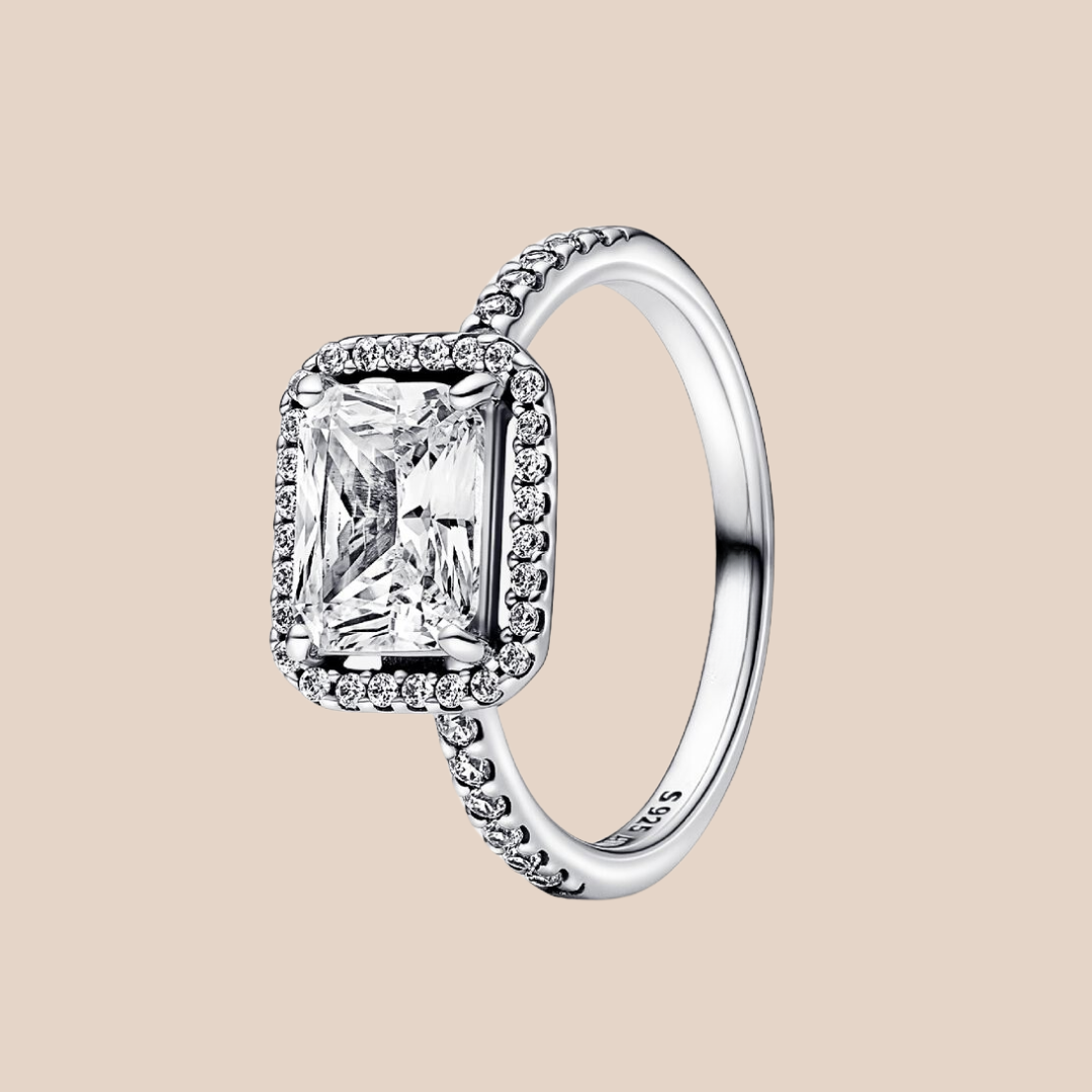 Anillo plata con piedra rectangular