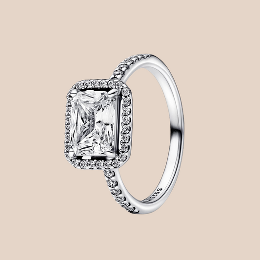 Anillo plata con piedra rectangular